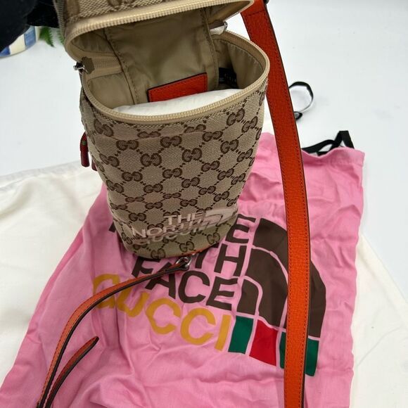 Unisex Gucci, X Northface, GG monogram canvas, shoulder bag made in Italy - Picture 9 of 12